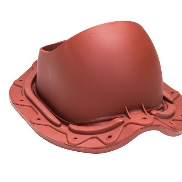 Проходной элемент MUOTOKATE красного (RR29, RAL3009) цвета для металлочерепицы с профилем Monterrey. Vilpe (Артикул 75178)