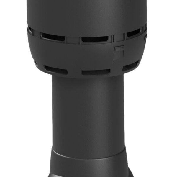 Черный (RR33 RAL9005) кровельный изолированный вентиляционный выход Vilpe FLOW 125P/из/700 (Артикул 350002)