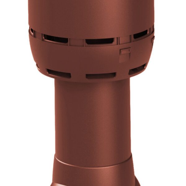 Красный (RR29, RAL3009) кровельный изолированный вентиляционный выход Vilpe FLOW 125P/из/700 (Артикул 350008)