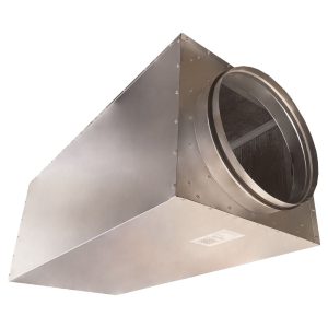 Шумоглушитель для круглого воздуховода в компактном корпусе N 3-315 (453х372х300(длина) диаметр воздуховода 315 мм)