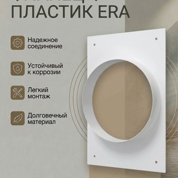 Фланец Ф D100 113х113 пластик ERA